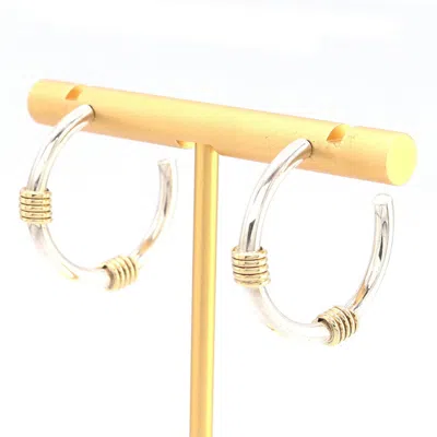 Pre-owned Tiffany & Co Yellow Gold (18k) Sterling 925 Half Hoop Earrings () In Multi