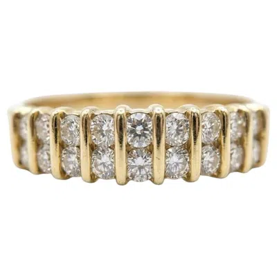 Pre-owned Tiffany & Co Yellow Gold Diamond Band Ring With Channel Set Round Brilliant Cut