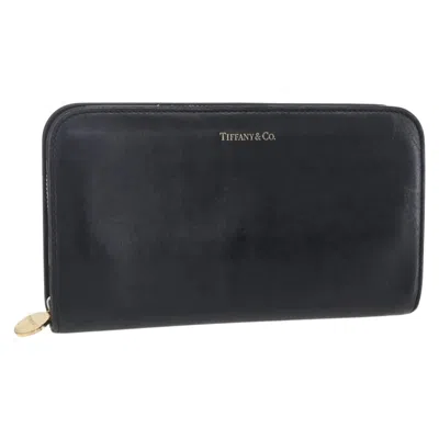 Pre-owned Tiffany & Co . Zip Around Wallet Leather Black Leather Wallets Accessory ()