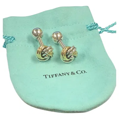 Pre-owned Tiffany & Co Mpany 18k And Steling Knot Cufflinks In Multi