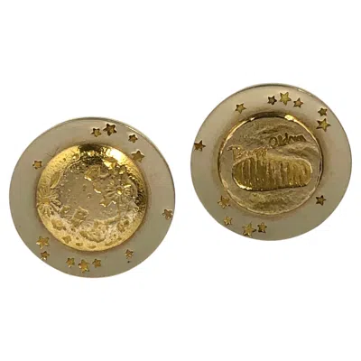 Pre-owned Tiffany & Co Mpany 1969 Apollo 11 Moon Landing Yellow Gold Cufflinks