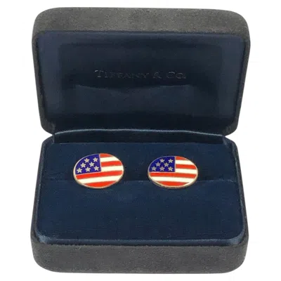 Pre-owned Tiffany & Co Mpany American Flag Sterling And Enamel Cufflinks In Multiple