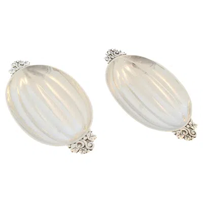 Pre-owned Tiffany & Co Mpany Sterling Silver Oval Dishes – Pair In Sand