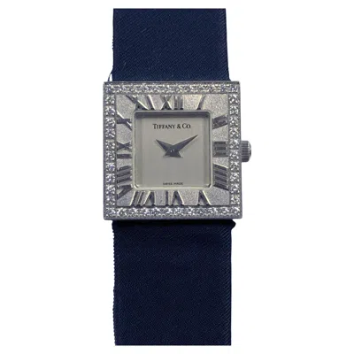 Pre-owned Tiffany & Co Mpany White Gold And Diamond Atlas Collection Ladies Quartz Watch