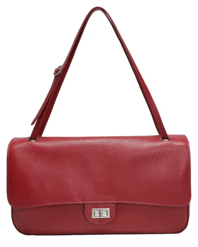 Tiffany & Fred Paris 33cm Leather Flap Tote In Burgundy