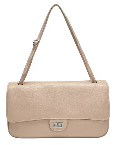 Tiffany & Fred Paris 33cm Leather Flap Tote In Neutral