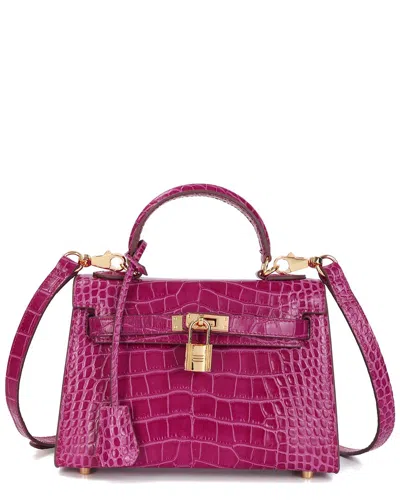 Tiffany & Fred Paris Alligator-embossed Leather Crossbody