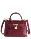 Tiffany & Fred Paris Alligator-embossed Leather Crossbody In Red