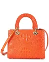 Tiffany & Fred Paris Alligator-embossed Leather Satchel
