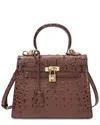 Tiffany & Fred Paris Alligator-embossed Leather Satchel