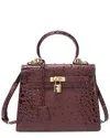 Tiffany & Fred Paris Alligator-embossed Leather Satchel
