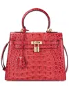 Tiffany & Fred Paris Alligator-embossed Leather Satchel
