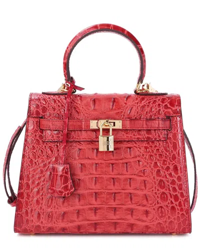 Tiffany & Fred Paris Alligator-embossed Leather Satchel