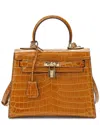 Tiffany & Fred Paris Alligator-embossed Leather Satchel