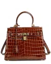 Tiffany & Fred Paris Alligator-embossed Leather Satchel