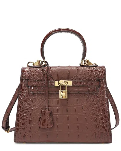 Tiffany & Fred Paris Alligator-embossed Leather Satchel