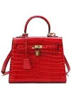 Tiffany & Fred Paris Alligator-embossed Leather Satchel