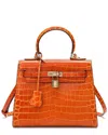 Tiffany & Fred Paris Alligator-embossed Leather Satchel