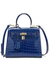 Tiffany & Fred Paris Alligator-embossed Leather Satchel