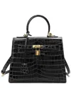 Tiffany & Fred Paris Alligator-embossed Leather Satchel In Black