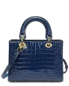 Tiffany & Fred Paris Alligator-embossed Leather Satchel In Blue