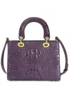 Tiffany & Fred Paris Alligator-embossed Leather Satchel In Purple