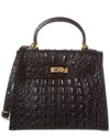 Tiffany & Fred Paris Alligator-embossed Leather Shoulder Bag