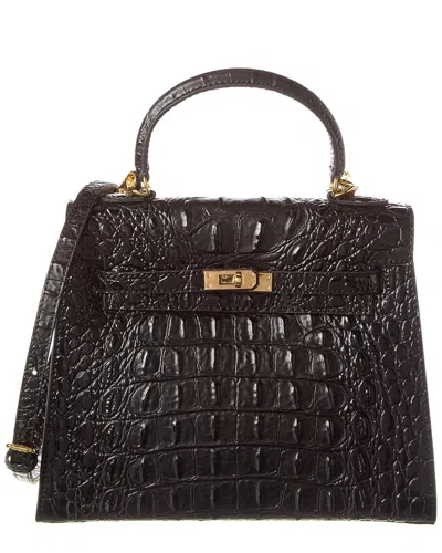 Tiffany & Fred Paris Alligator-embossed Leather Shoulder Bag
