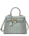 Tiffany & Fred Paris Alligator-embossed Leather Shoulder Bag