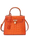Tiffany & Fred Paris Alligator-embossed Leather Shoulder Bag