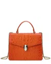 Tiffany & Fred Paris Alligator-embossed Leather Top Handle Satchel