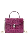 Tiffany & Fred Paris Alligator-embossed Leather Top Handle Shoulder Bag
