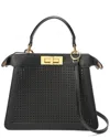 Tiffany & Fred Paris Alligator-embossed Perforated Leather Top Handle Satchel