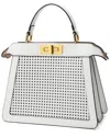 Tiffany & Fred Paris Alligator-embossed Perforated Leather Top Handle Satchel