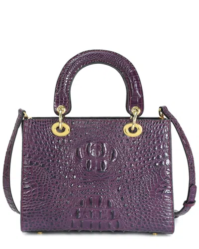 Tiffany & Fred Paris Alligator-embossed Leather Satchel In Purple