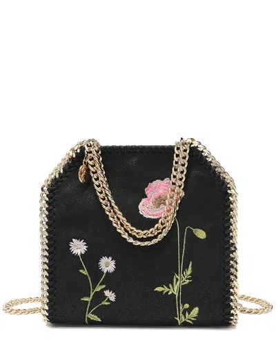 Tiffany & Fred Paris Blossom Embroidered Leather Chain Shoulder Bag In Black