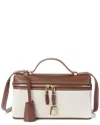 Tiffany & Fred Paris Canvas & Leather Crossbody In Brown