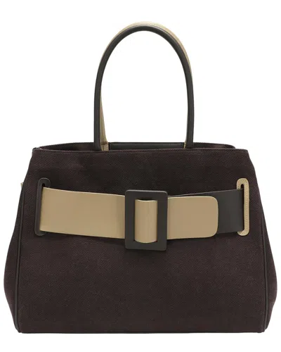 Tiffany & Fred Paris Tiffany And Fred Paris Canvas Leather Belted Satchel In Brown