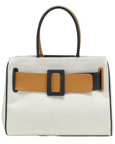 Tiffany & Fred Paris Tiffany And Fred Paris Canvas Leather Belted Top Handle Satchel In White