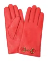 Tiffany & Fred Paris Cashmere-lined Leather Gloves In Red