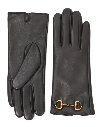 Tiffany & Fred Paris Cashmere-lined Leather Gloves In Black