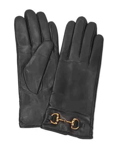 Tiffany & Fred Paris Cashmere-lined Leather Gloves In Black