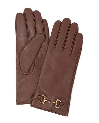 Tiffany & Fred Paris Cashmere-lined Leather Gloves In Brown