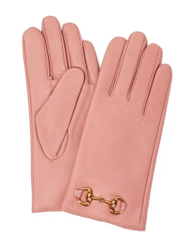 Tiffany & Fred Paris Cashmere-lined Leather Gloves In Pink