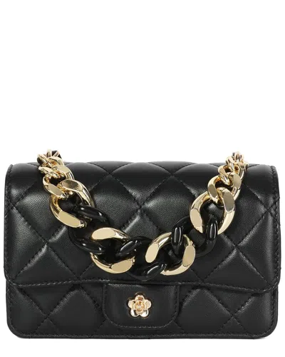 Tiffany & Fred Paris Chain Leather Crossbody In Black
