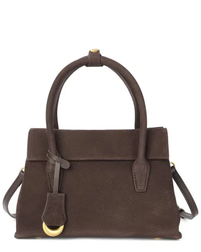 Tiffany & Fred Paris Classic Suede Top Handle Bag In Brown