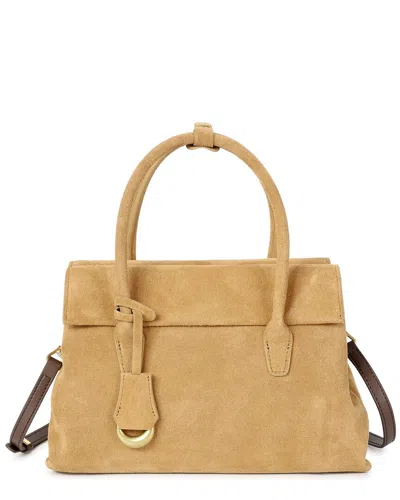 Tiffany & Fred Paris Classic Suede Top Handle Bag In Neutral