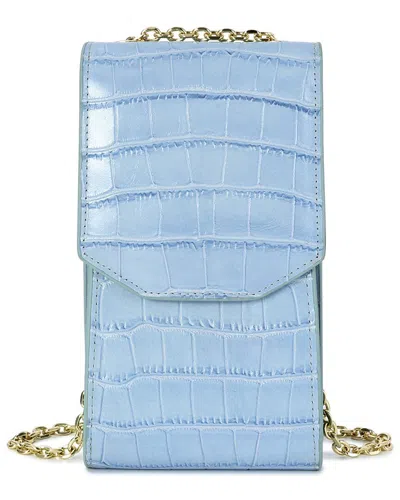 Tiffany & Fred Paris Compact Croc-embossed Leather Crossbody