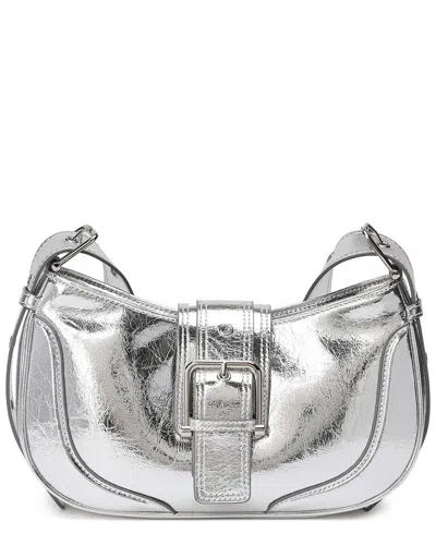 Tiffany & Fred Paris Cracked Leather Messenger Bag In Silver