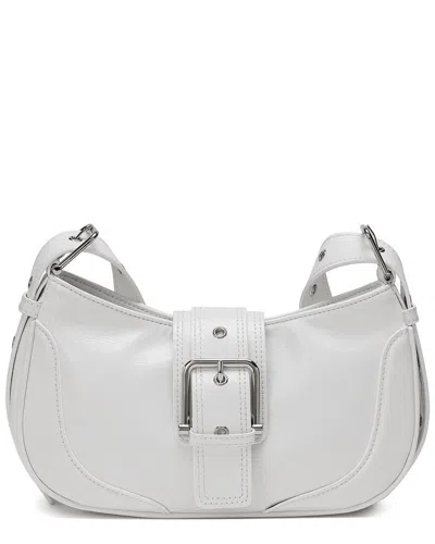Tiffany & Fred Paris Cracked Leather Messenger Bag In White